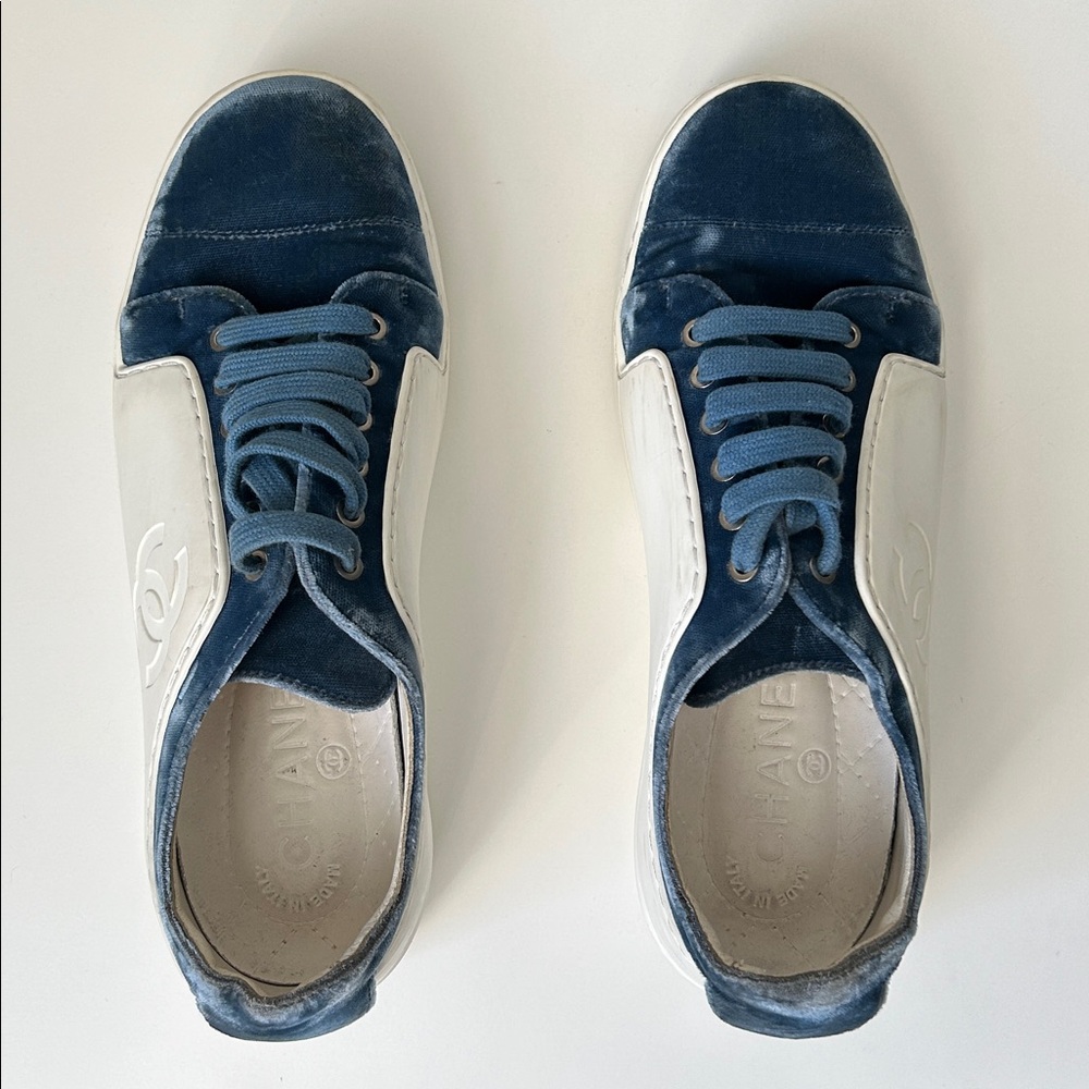 CHANEL CC Distressed Sneakers - size 6.5